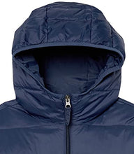 Load image into Gallery viewer, Amazon Essentials Women&#39;s Lightweight Long-Sleeve Full-Zip Water-Resistant Packable Hooded Puffer Coat, Navy, Medium
