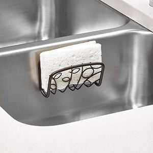iDesign Twigz Sink Suction Holder for Sponges, Scrubbers, Soap in Kitchen, Bathroom, 5.15" x 5.2" x 2.3", Bronze