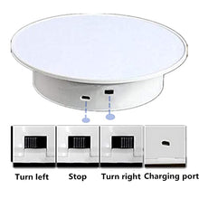 Load image into Gallery viewer, White Display 360 Degree Electric Turntable,for Small Product Display, 7.87in Diameter product photography turntable

