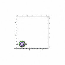Load image into Gallery viewer, Silvershake 3.06ct. Natural Amethyst and Chrome Diopside White Gold Plated 925 Sterling Silver Cocktail Ring Size 8
