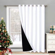 Load image into Gallery viewer, NICETOWN Full Shading Curtains for Patio Door, Super Heavy-Duty Thermal Backing Sliding Glass Door Drape, Privacy Assured Window Treatment(1 Panel, 100 inches W x 84 inches L, Pure White)
