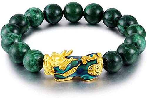 Exquisite Natural Sapphire Bracelet Jade Sand Gold Color PIXIU Bracelet Green Agate Bracelet Jade Bracelet Men s Good Luck Bracelet