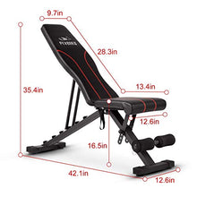 Load image into Gallery viewer, FLYBIRD Adjustable Bench,Utility Weight Bench for Full Body Workout- Multi-Purpose Foldable incline/decline Bench (Black)

