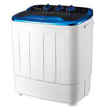 Load image into Gallery viewer, EROMMY Portable Mini Cloth Twin Tub Washing Machine Compact Washer w/Wash and Spin Cycle, 12.5 lbs 2IN1 Washer Ideal for Dorms, Apartments, RVs, Camping etc,Blue
