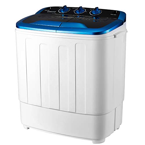 EROMMY Portable Mini Cloth Twin Tub Washing Machine Compact Washer w/Wash and Spin Cycle, 12.5 lbs 2IN1 Washer Ideal for Dorms, Apartments, RVs, Camping etc,Blue
