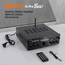 Load image into Gallery viewer, Wireless Bluetooth Power Amplifier System - 200W Dual Channel Sound Audio Stereo Receiver w/ USB, SD, AUX, MIC IN w/ Echo, Radio, LCD - For Home Theater Entertainment via RCA, Studio Use - Pyle PDA6BU
