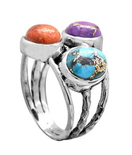 Load image into Gallery viewer, YoTreasure Blue Copper Turquoise Solid 925 Sterling Silver Bypass Ring Jewelry
