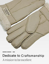 Load image into Gallery viewer, YISEVEN Womens Winter Sheepskin Shearling Leather Gloves Mittens Wool Cuffs Driving Heated Warm Thick Fur sherpa Lined Merino Soft Wool Lining Furry for Cold Weather Driving Work Gifts, Ivory White M
