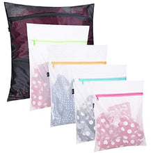 Load image into Gallery viewer, Set of 5 Mesh Laundry Bags-1 Extra Large, 2 Large &amp; 2 Medium Bags Laundry,Blouse, Hosiery, Stocking, Underwear, Bra Lingerie, Travel Laundry Bag
