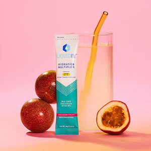 Liquid I.V. Hydration Multiplier - Passion Fruit - Hydration Powder Packets | Electrolyte Drink Mix | Easy Open Single-Serving Stick | Non-GMO | 16 Sticks