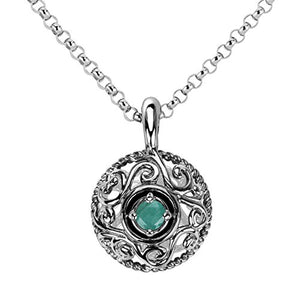 Carolyn Pollack Sterling Silver Emerald May Birthstone Enhancer with Chain