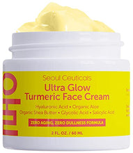 Load image into Gallery viewer, Korean Skin Care Turmeric Cream – Korean Face Moisturizer for Dull Dry Skin Korean Beauty Skincare – Salicylic Acid Cream + Hyaluronic Acid Cream + Glycolic Acid Cream – K Beauty for Glowing Skin 2oz
