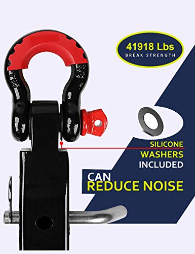Load image into Gallery viewer, LIBERRWAY Shackle Hitch Receiver 2 inch 41918 Lbs Break Strength with 3/4'' D Ring Shackle + Center Console Organizer for Jeep Wrangler JL/JLU (2018-19)