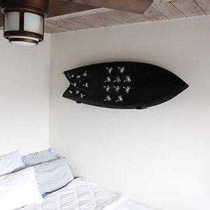 Ho Stevie! Surfboard Wall Mount - Minimalist Wall Racks for Shortboards and Longboards (Screws Included) (Black)