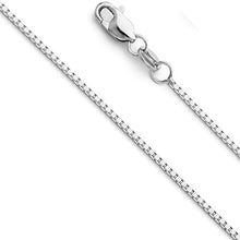 Load image into Gallery viewer, 14k REAL White Gold Solid 1.1mm Box Link Chain Necklace with Lobster Claw Clasp - 18&quot;
