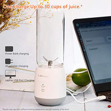 Load image into Gallery viewer, LaHuko Portable Blender Professional Juicer for Shakes and Smoothies with 16oz Detachable Cup and Lid USB Rechargeable Mixer Easy Clean Food Processor For Home Kitchen Sports Travel Outdoor (Extra Smoothie Recipe and Straw/Brush Included)
