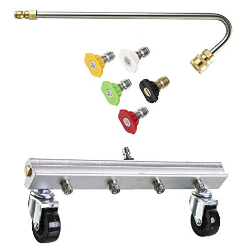 RIDGE WASHER Gutter Cleaner Attachment for Pressure Washer, Extension Wand Angled for Gutter Cleaning with 5 Spray Nozzle Tips, Surface Cleaner Attachment for Pressure Washer