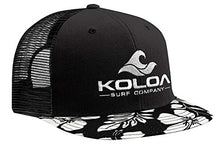 Load image into Gallery viewer, Koloa Surf Mesh Back Wave Logo Trucker Hat Hawaiian Bill Hat White Logo
