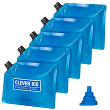 Load image into Gallery viewer, CleverMade Reusable Ice Pack - Long Lasting Cold Freezer Packs for Insulated Coolers &amp; Lunch Bags - Add Water &amp; Freeze - Clever Ice - No Ice Needed - Size Small - Set of 5
