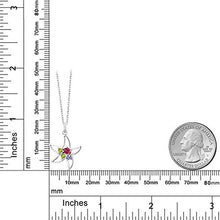 Load image into Gallery viewer, Gem Stone King 0.33 Ct Oval Pink Tourmaline Green Peridot 925 Sterling Silver Starfish Necklace
