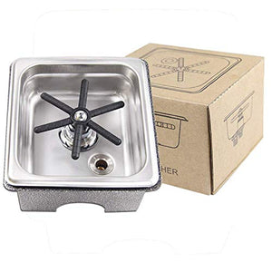 YBB Steaming Pitcher Rinser, Glass Cleaning Rinser for Bar Cafe Pan Dimensions Rinser with Base (7.1" x 6.7" x 4.7")