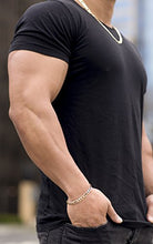 Load image into Gallery viewer, Lifetime Jewelry Diamond Cut 7mm Figaro Bracelet for Men 24k Real Gold Plated (8)
