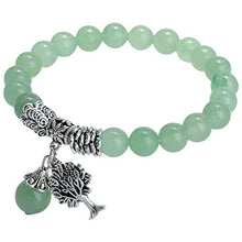 Load image into Gallery viewer, SUNYIK Green Aventurine Handmade Round Stone Tree of Life Stretch Bracelet for Women Men, 7" Strand
