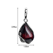 Load image into Gallery viewer, Cherry Amber Sterling Silver Pendant Necklace Chain 46 cm 18 inches
