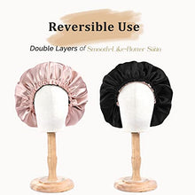 Load image into Gallery viewer, YANIBEST Satin Bonnet Silk Bonnet Hair Bonnet for Sleeping Satin Cap Extra Large Reversible for Women Curly Natural Hair Blush Pink
