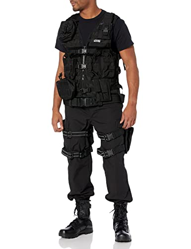 BARSKA mens Black Loaded Gear BI12016 VX 100 Tactical Vest and Leg Platform, Black, Large US