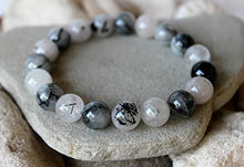 Load image into Gallery viewer, Manifestation Bracelet- Handmade Natural Black Rutile Bracelet - Natural Stone Yoga Bracelet - Gemstone Beaded Stretch Bracelet 8mm - Stone Bracelet
