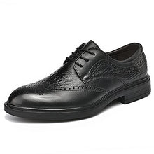 Load image into Gallery viewer, Cmaocv Men's Hybrid Brogue Oxford Leather Lace-Up Wing Tip Dress Crocodile Texture Business Derby Shoes Black 11 M US 46
