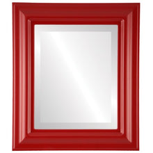 Load image into Gallery viewer, Rectangle Beveled Wall Mirror for Home Decor - Lancaster Style - Holiday Red - 17x21 Outside Dimensions
