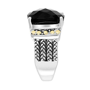 Effy 925 Sterling Silver & 18K Yellow Gold Onyx Ring, 6 TCW IRL0H379XX