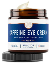 Load image into Gallery viewer, Eye Cream for Dark Circles and Puffiness - Moisturizing, Wrinkle-Reducing Anti-Aging Caffeine Eye Cream by Windsor Botanicals - With AHA Hyaluronic Acid, 100% Pure Brazilian Coffee Oil - Boxed - 1 oz
