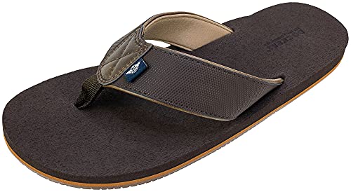 DOCKERS Men’s Sandal Super Cushion Flip Flop, Size LG, Brown, Men's 11-12