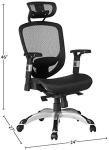 Staples Hyken Technical Mesh Task Chair (Black, Sold as 1 Each) - Adjustable Office Chair with Breathable Mesh Material, Provides Lumbar, arm and Head Support, Perfect Desk Chair for the Modern Office