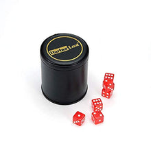 Load image into Gallery viewer, Harbor Loot Red Dice Shaker Cup Complete with Matching Dice Set of Six Red Translucent Dice
