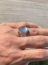 Load image into Gallery viewer, Dur e Najaf Ring Silver | خاتم در النجف الاصلي | AlAliGems | Genuine Dur E Najaf Stone Ring | Engraved Sirat Ali Haq Size 10.5
