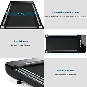 Goplus Under Desk Electric Treadmill, with Touchable LED Display and Wireless Remote Control, Built-in 3 Workout Modes and 12 Programs, Walking Jogging Machine for Home/Office