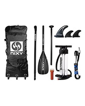 Load image into Gallery viewer, NIXY Newport Paddle Board All Around Inflatable SUP 10'6" x 33” x 6” Ultra-Light Stand Up Paddleboard Built with Dual Layer Woven Drop Stitch Includes Carbon Hybrid Paddle, Pump, Bag &amp; More (Aqua)
