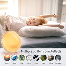 Load image into Gallery viewer, Sunrise Alarm Clock, Wake Up Light Full Screen, Fluent Color No Shadow, 320 Lux Sunrise Simulation, Digital Alarm Clock for Bedrooms Radio Heavy Sleepers Adults Kids, 8 Nature Sounds &amp; Snooze(1Pack)
