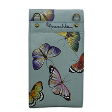 Load image into Gallery viewer, Anuschka Women’s Genuine Leather Smartphone Crossbody - Hand Painted Original Artwork - Butterfly Heaven
