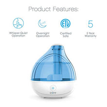 Load image into Gallery viewer, Pure Enrichment MistAire Ultrasonic Cool Mist Humidifier - Premium Humidifying Unit with 1.5L Water Tank, Whisper-Quiet Operation, Automatic Shut-Off and Night Light Function - Lasts Up to 16 Hours
