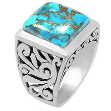 Load image into Gallery viewer, Gorgeous Blue Mohave Copper Turquoise 925 Sterling Silver Men&#39;s Ring Size 7, 8, 9, 10, 11, 12, 13
