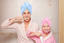 Load image into Gallery viewer, YoulerTex Microfiber Hair Towel Wrap for Women, 2 Pack 10 inch X 26 inch, Super Absorbent Quick Dry Hair Turban for Drying Curly, Long &amp; Thick Hair (Blue+Pink)
