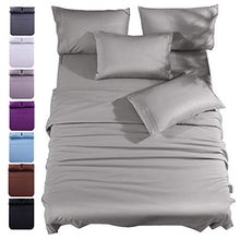 Load image into Gallery viewer, King Size 6-Piece Bed Sheets Set Microfiber 1800 Thread Count Percale 16 Inch Deep Pockets Super Soft and Comforterble Wrinkle Fade and Hypoallergenic(King,Grey)
