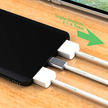 Load image into Gallery viewer, Triple USB Outputs Super Slim Power Bank Ultra Thin, Attom Tech 5000mAh Mini Portable Charger External Phone Battery Pack Small Dual USB Outlet, Emergency Phone Power Backup
