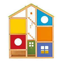 Load image into Gallery viewer, All Seasons Kids Wooden Dollhouse by Hape | Award Winning 3 Story Dolls House Toy with Furniture, Accessories, Movable Stairs and Reversible Season Theme L: 23.6, W: 11.8, H: 28.9 inch
