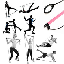 Load image into Gallery viewer, Artoflifer Exercise Resistance Band Yoga Pilates Bar Kit Portable Pilates Stick Muscle Toning Bar Home Gym Pilates with Foot Loop for Total Body Workout (Pink)
